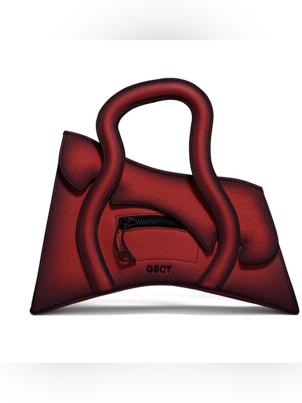 GSCT  Red Leather Crossbody Bag with Structured Handles